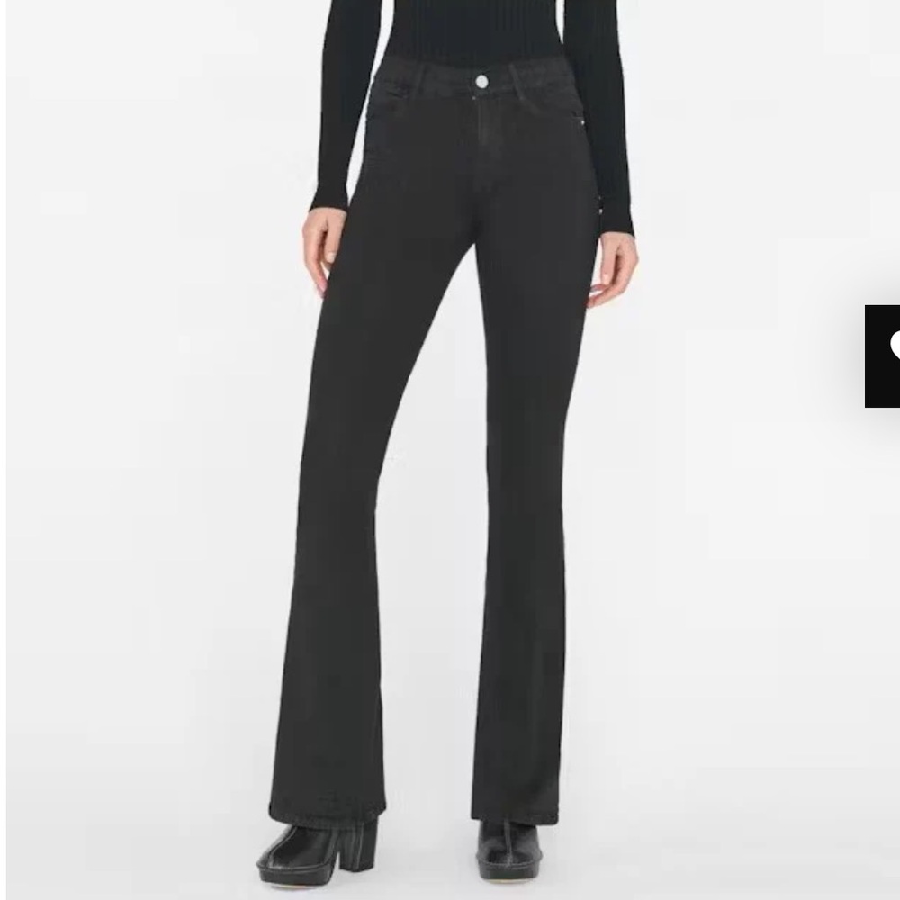 NWT FRAME Denim Black Le High Flared Jeans FILM NOIR – 24